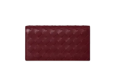 Bottega Veneta Intrecciato Lambskin Calfskin Flap Wallet "Bordeaux"