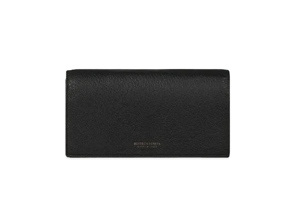 Bottega Veneta Calfskin Flap Wallet "Black"