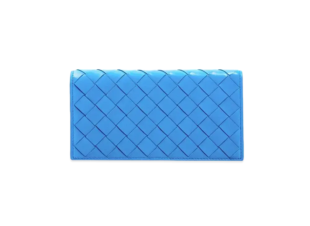 Bottega Veneta Intrecciato Lambskin Calfskin Flap Wallet "Swimming Pool"