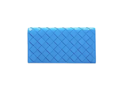 Bottega Veneta Intrecciato Lambskin Calfskin Flap Wallet "Swimming Pool"