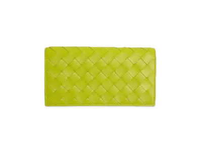 Bottega Veneta Intrecciato Lambskin Calfskin Flap Wallet "Kiwi"