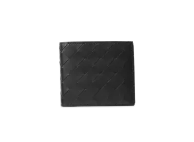 Bottega Veneta Intrecciato Calfskin Bi-fold Wallet "Black"