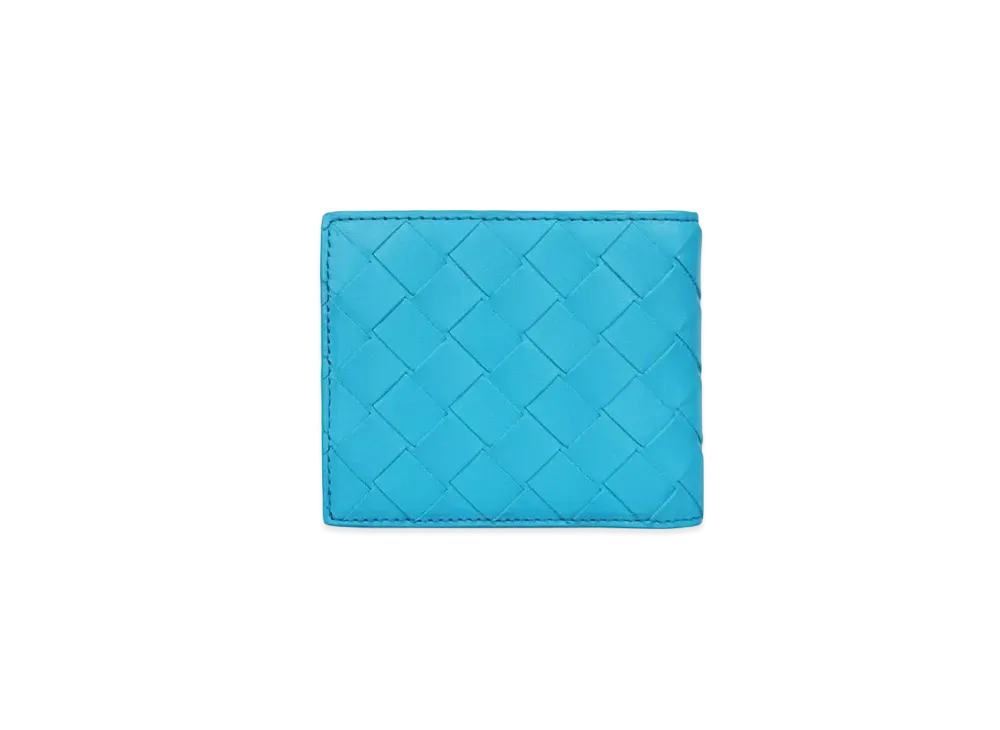 Bottega Veneta Intrecciato Calfskin Bi-fold Wallet "Sky Blue"