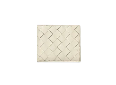 Bottega Veneta Intrecciato Calfskin Bi-fold Wallet "White/Blue"