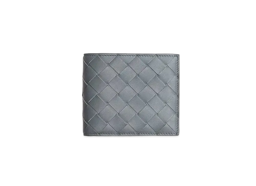 Bottega Veneta Intrecciato Calfskin Bi-fold Wallet "Slate"