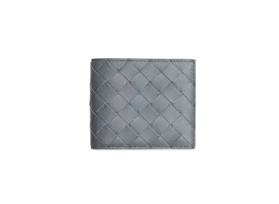 Bottega Veneta Intrecciato Calfskin Bi-fold Wallet "Slate"