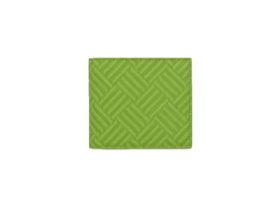 Bottega Veneta Debossed Intrecciato Calfskin Bi-fold Wallet "Kiwi"