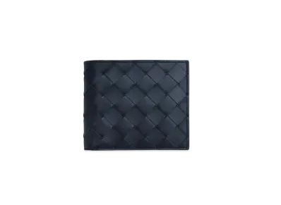 Bottega Veneta Intrecciato Calfskin Bi-fold Wallet "Space Gray/Pollen Yellow"