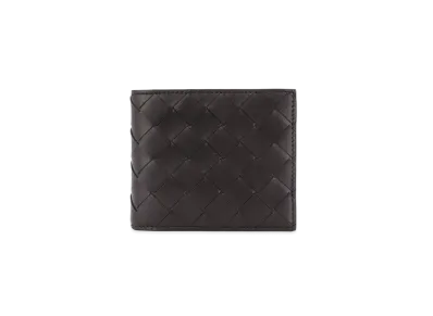 Bottega Veneta Intrecciato Calfskin Bi-fold Wallet "Black/Redstone"