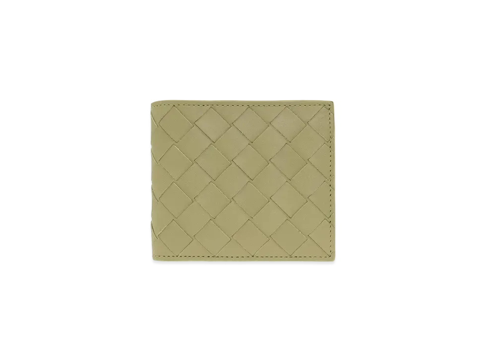Bottega Veneta Intrecciato Calfskin Bi-fold Wallet "Travertine"