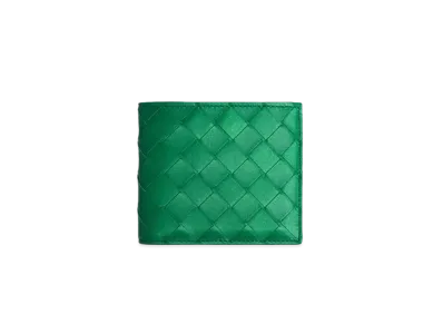Bottega Veneta Intrecciato Calfskin Bi-fold Wallet With Coin Purse "Racing Green"