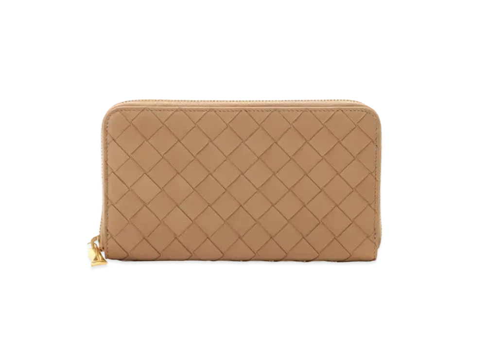 Bottega Veneta Intrecciato Lambskin Calfskin Zip Around Wallet "Chipria"