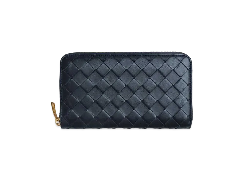 Bottega Veneta Intrecciato Lambskin Calfskin Zip Around Wallet "Space"
