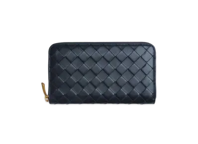 Bottega Veneta Intrecciato Lambskin Calfskin Zip Around Wallet "Space"