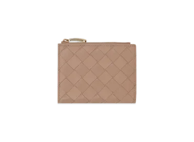 Bottega Veneta Intrecciato Lambskin Calfskin Short Bi-fold Zipper Wallet "Chipria"