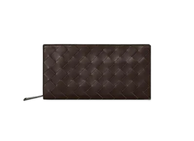 Bottega Veneta Intrecciato Calfskin Zip Around Wallet "Fondant"