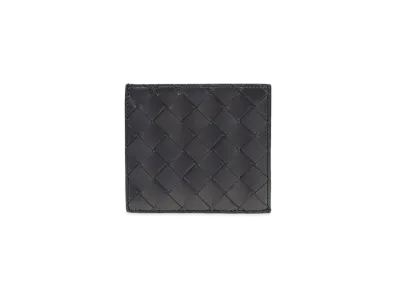 Bottega Veneta Intrecciato Calfskin Zip Compact Wallet "Black"