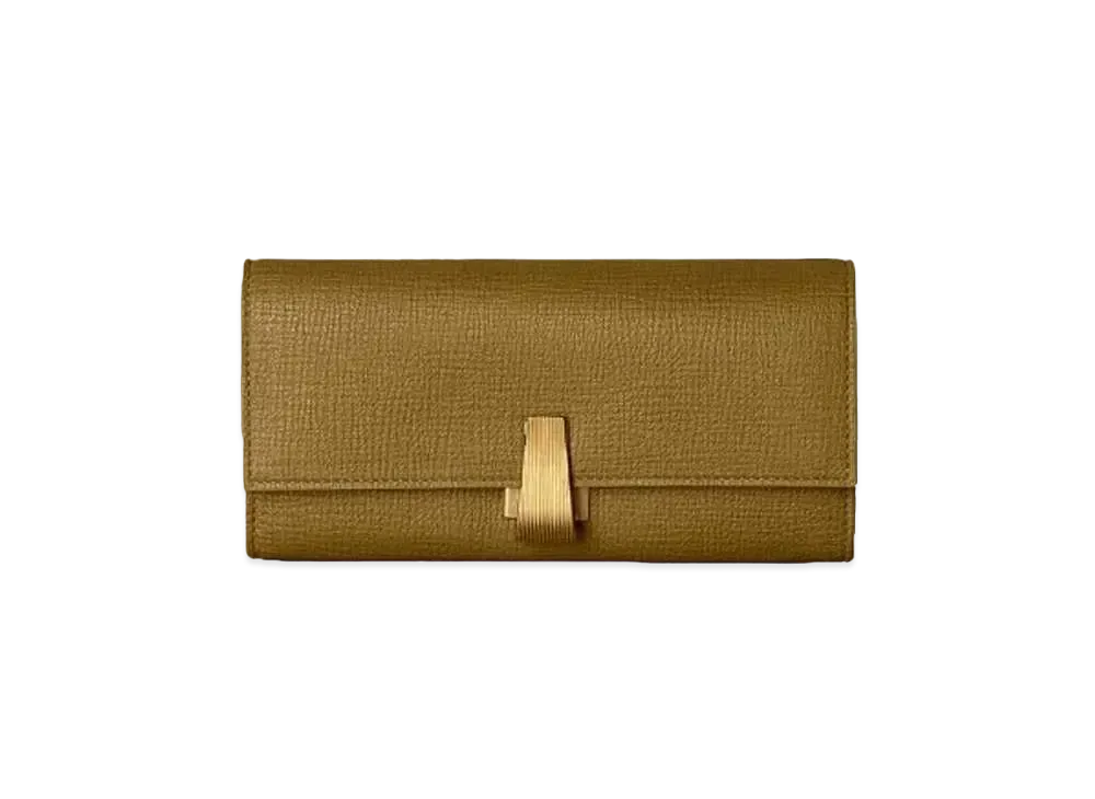 Bottega Veneta Parmerat Calfskin Flap Wallet "Moutarde"