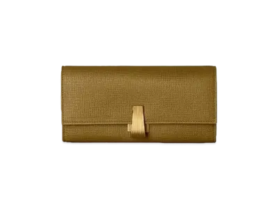 Bottega Veneta Parmerat Calfskin Flap Wallet "Moutarde"