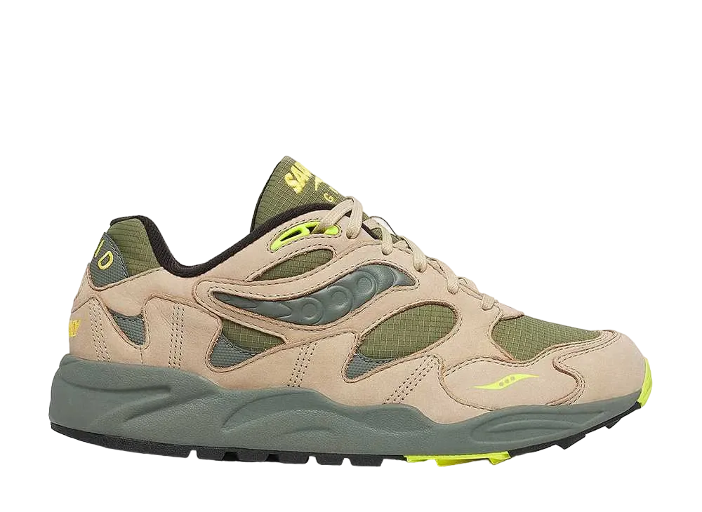 サッカニー グリッド シャドウ2 "アボカド/ベージュ"