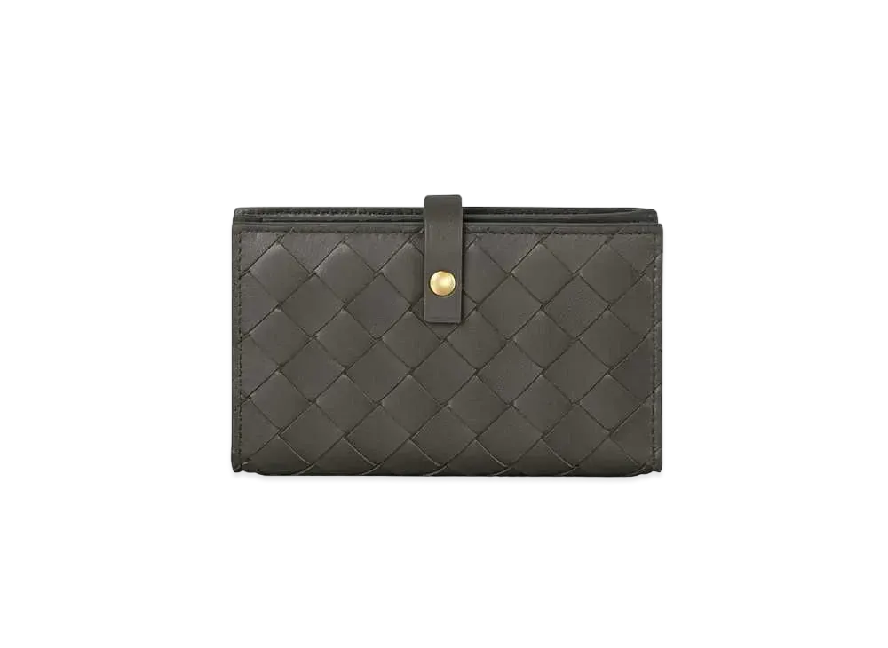 Bottega Veneta Intrecciato Lambskin Calfskin With Coin Purse "Light Graphite"