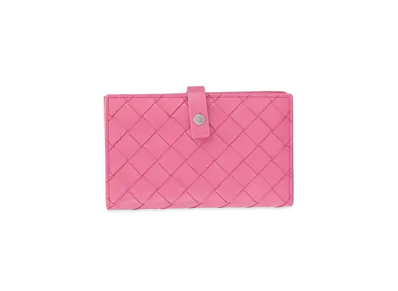 Bottega Veneta Intrecciato Lambskin Calfskin With Coin Purse "Pink"