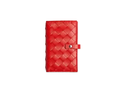 Bottega Veneta Intrecciato Lambskin Calfskin With Coin Purse "Nail Polish Red"