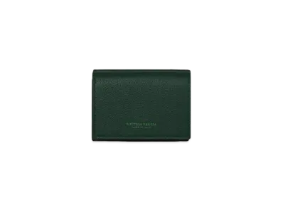 Bottega Veneta Calfskin Trifold Mini Wallet "Deep Blue"