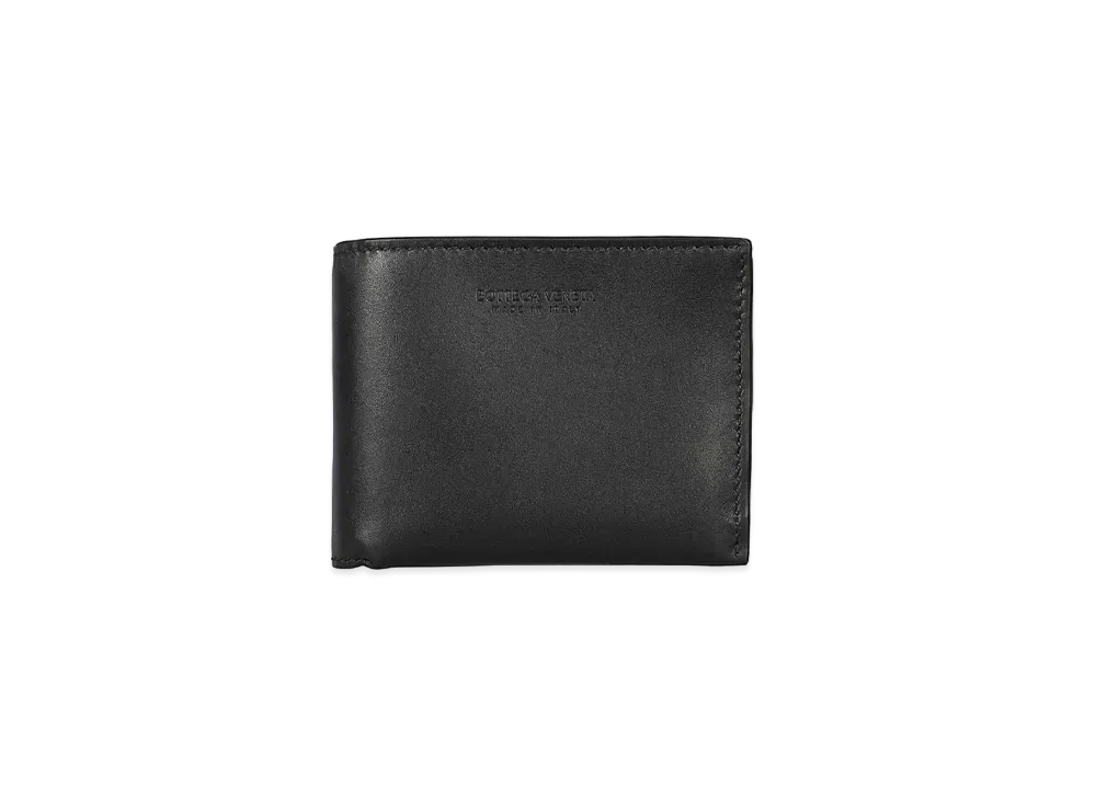 Bottega Veneta Calfskin Bi-fold Wallet With Coin Purse "Black"
