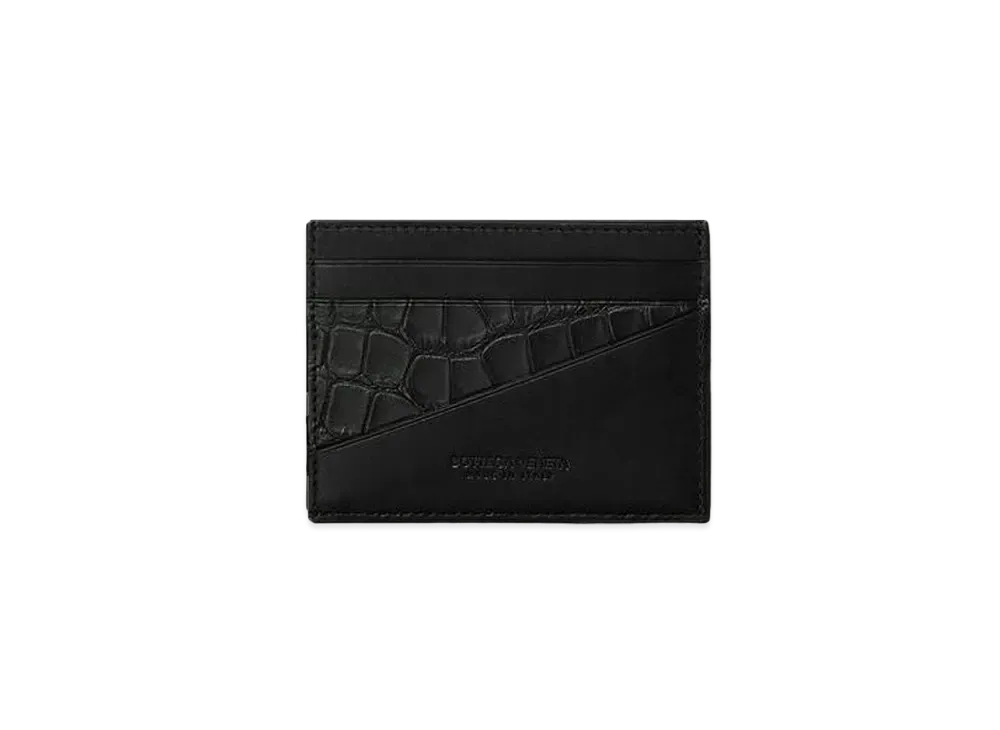 Bottega Veneta Calfskin Alligator Flap Continental Wallet "Black"