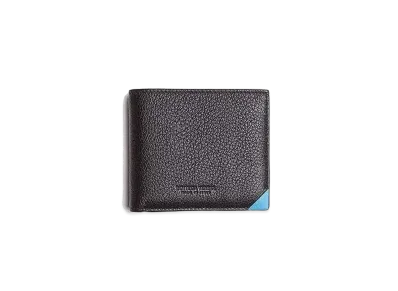 Bottega Veneta The Edit Goatskin Calfskin Bi-fold Wallet "Black/Blue"