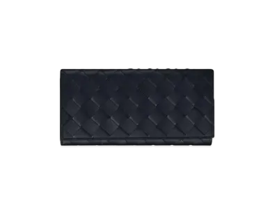 Bottega Veneta Intrecciato Calfskin Slim LongWallet "Midnight Blue"