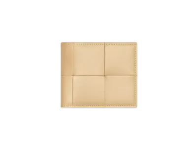 Bottega Veneta Casette Maxi Intrecciato Calfskin Bi-fold Wallet "Porridge"