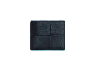 Bottega Veneta Casette Maxi Intrecciato Calfskin Bi-fold Wallet "Space/Pool"