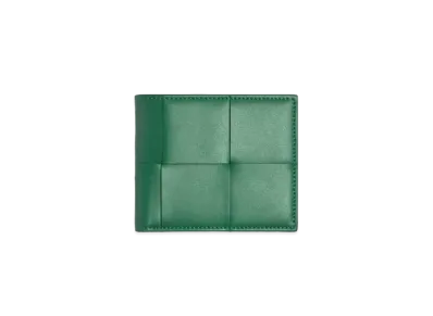 Bottega Veneta Casette Maxi Intrecciato Calfskin Bi-fold Wallet "Merm"