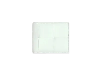 Bottega Veneta Casette Maxi Intrecciato Calfskin Bi-fold Wallet "Glacier"