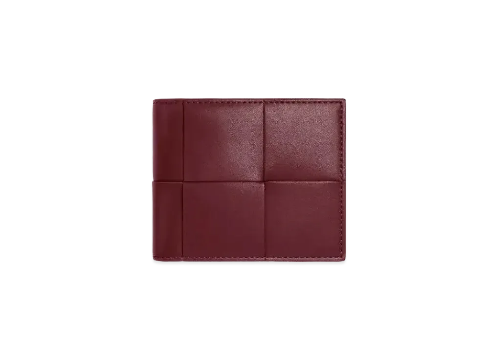 Bottega Veneta Casette Maxi Intrecciato Calfskin Bi-fold Wallet With Coin Purse "Barolo"