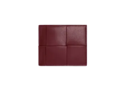 Bottega Veneta Casette Maxi Intrecciato Calfskin Bi-fold Wallet With Coin Purse "Barolo"