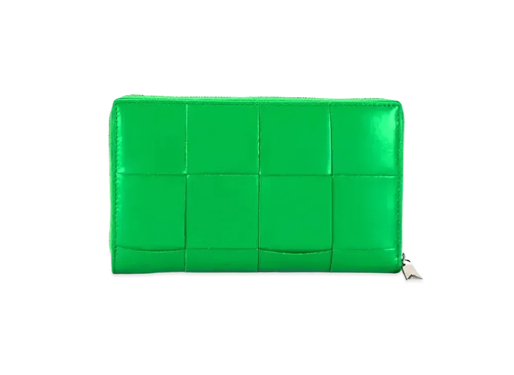 Bottega Veneta Casette Maxi Intrecciato Calfskin Bi-fold Zip Around Wallet "Prakeet"