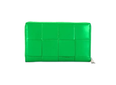 Bottega Veneta Casette Maxi Intrecciato Calfskin Bi-fold Zip Around Wallet "Prakeet"