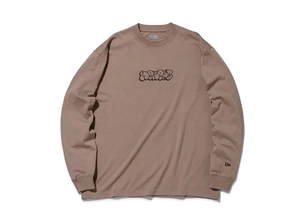 NEW ERA Long Sleeve Oversized Cotton T-shirt Bubble Logo "Milk Tea"