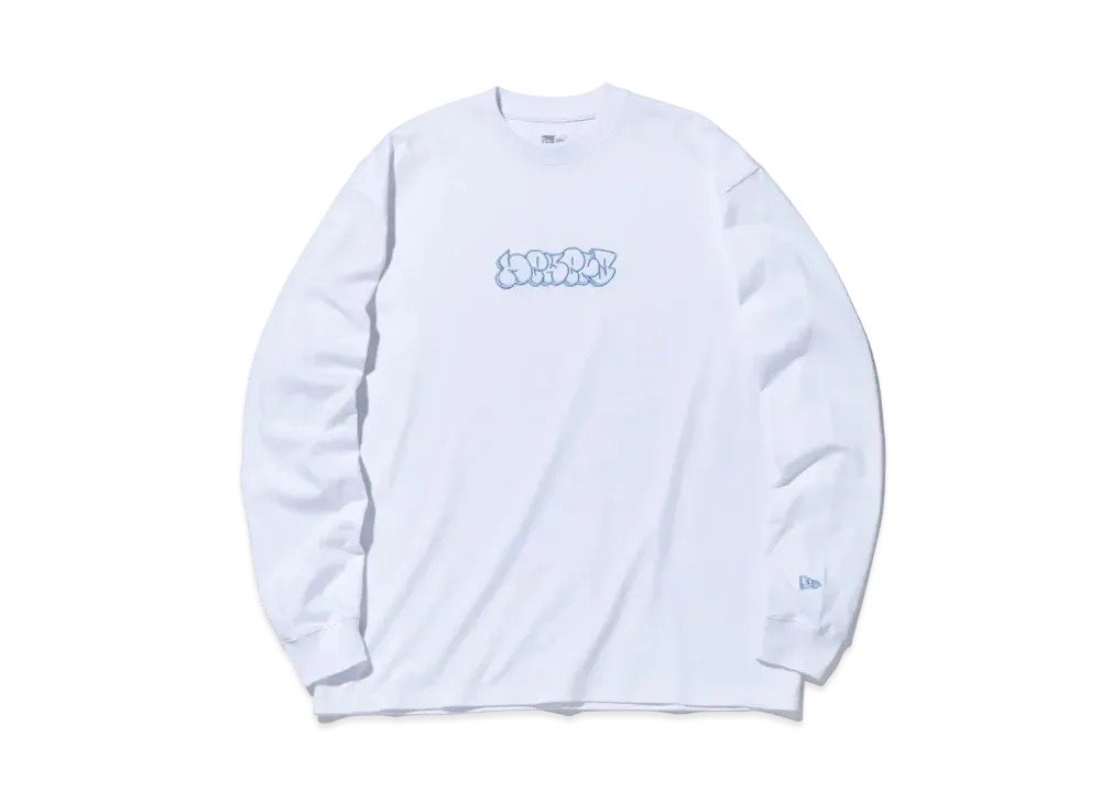 NEW ERA Long Sleeve Oversized Cotton T-shirt Bubble Logo "White"