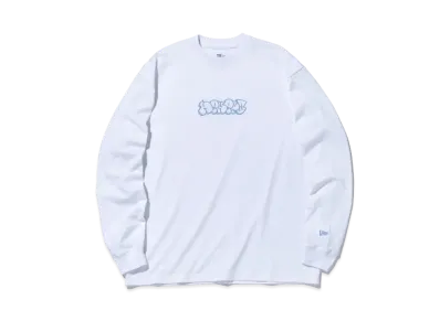 NEW ERA Long Sleeve Oversized Cotton T-shirt Bubble Logo "White"