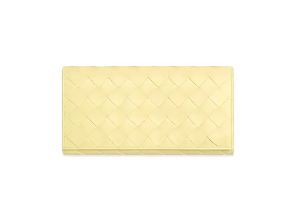 Bottega Veneta Intrecciato Lambskin Flap Long Wallet "Lantern"