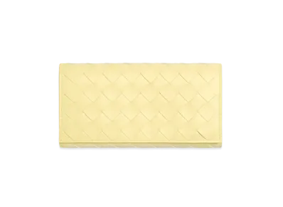 Bottega Veneta Intrecciato Lambskin Flap Long Wallet "Lantern"