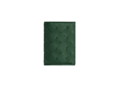 Bottega Veneta Intrecciato Calfskin Tiny Trifold Wallet "Rain Tree/Sage"