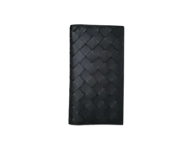 Bottega Veneta Intrecciato Calfskin Bi-fold Long Wallet "Black"