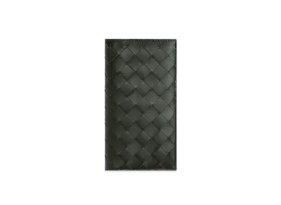 Bottega Veneta Intrecciato Calfskin Bi-fold Long Wallet "Dark Green"