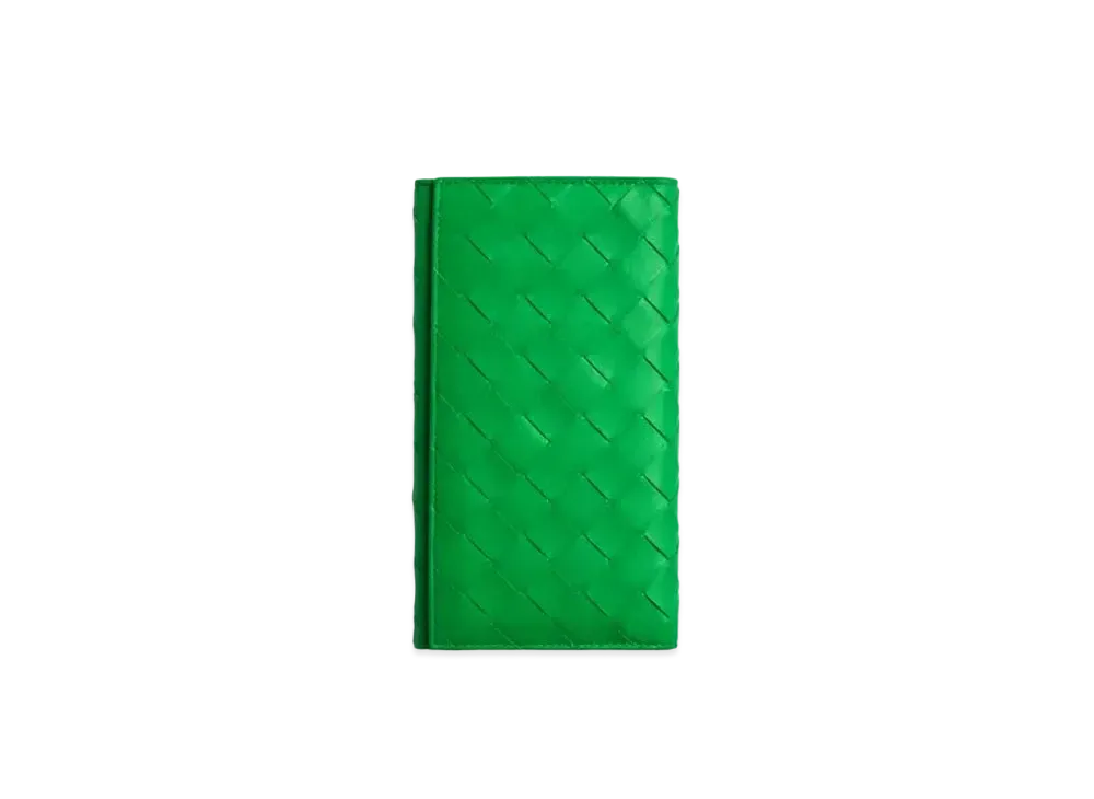 Bottega Veneta Intrecciato Calfskin Bi-fold Long Wallet "Parakeet"
