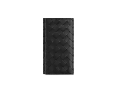 Bottega Veneta Intrecciato Calfskin Bi-fold Long Wallet "Black"